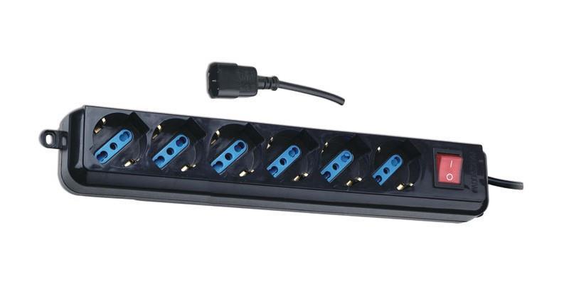 Listwa zasilająca do UPS C14 Techly  6 gniazd  1.5 m  Czarna