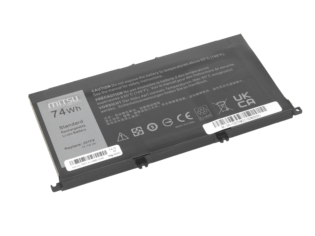 Bateria do laptopa Dell Inspiron 15 5576; 7557  11.1 V  6600 mAh