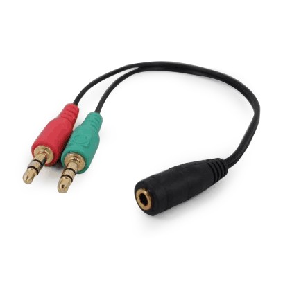 Kabel Audio Mini Jack Stereo żeński na 2 x męski Mini Jack  Gembird