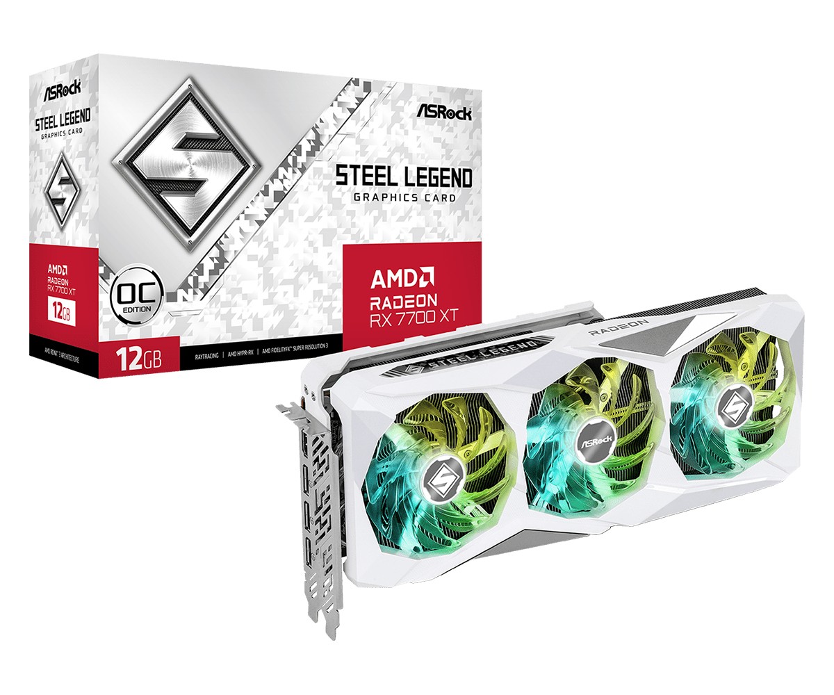 Radeon RX 7700 XT  12GB  ASRock  Steel Legend OC