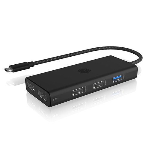 Stacja dokująca do laptopa USB Type-C  4K  2x HDMI 1x DisplayPort 1x 1x USB 3.0  2x USB2.0 1x SD 1x USB-C PD 100W  IcyBox
