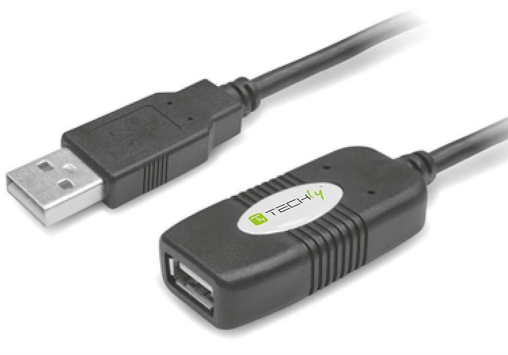 Kabel USB 2.0  przedłużacz 10.0 m aktywny  Techly