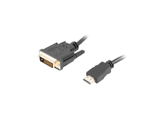 Kabel HDMI męski na DVI-D męski  24+1 Dual Link   1.8 m  Lanberg