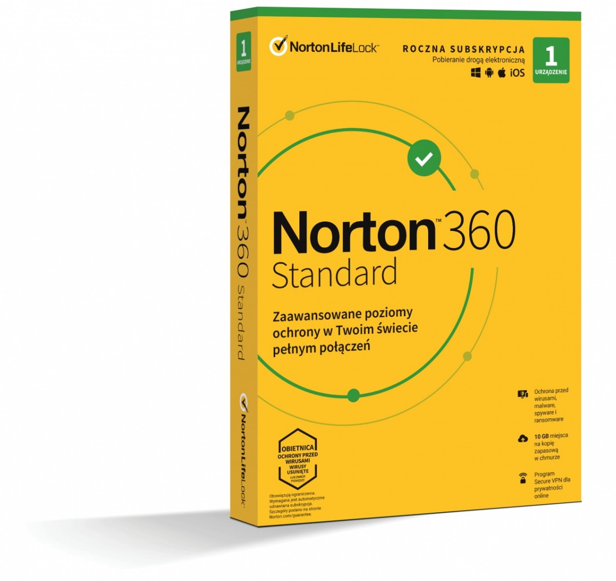 Norton 360 Standard 10GB   PL  1 Użytkownik  1 Urządzenie  1 Rok