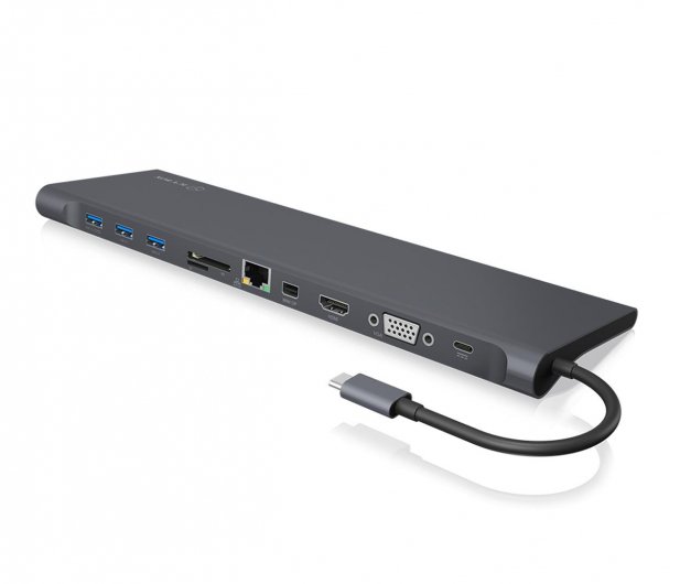 Stacja dokująca do laptopa USB Type-C  4K  1x HDMI 1x mini DisplayPort 1x VGA 1x Ethernet 3x USB 3.0 1x SD 1x USB-C PD 60W  IcyBox