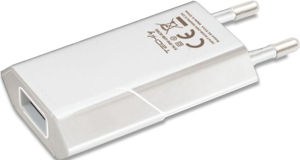 Ładowarka Sieciowa  USB   5V 1A  Techly Biała