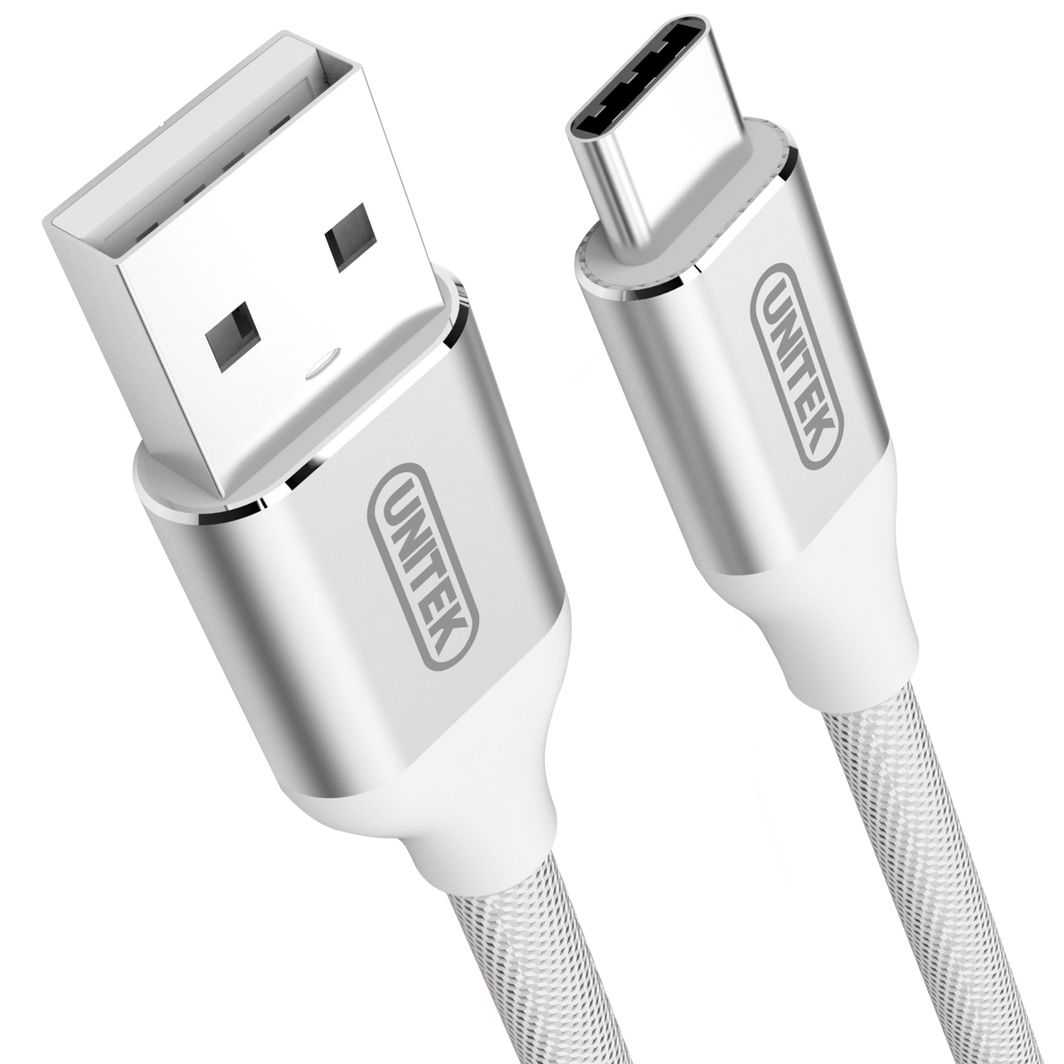 Kabel USB Type-C na USB-A  1.0 m  Unitek Premium Srebrny