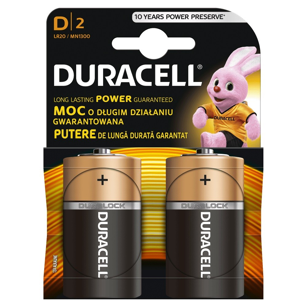 Bateria Alkaliczna R20  2 szt.  Duracell