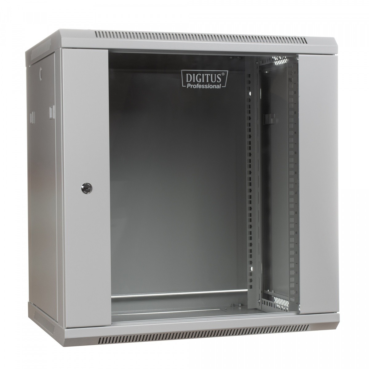 Szafa wisząca rack 19"  12U 600x600mm szara (przednie drzwi szklane)  Digitus