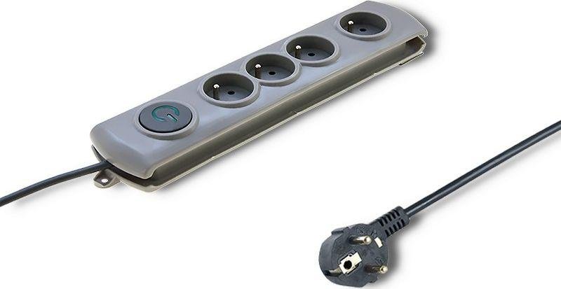 Listwa zasilająca Qoltec Quick Switch 4 gniazda 1.5m  Szara