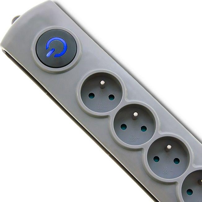 Listwa zasilająca Qoltec Quick Switch 8 gniazd 1.8m  Szara