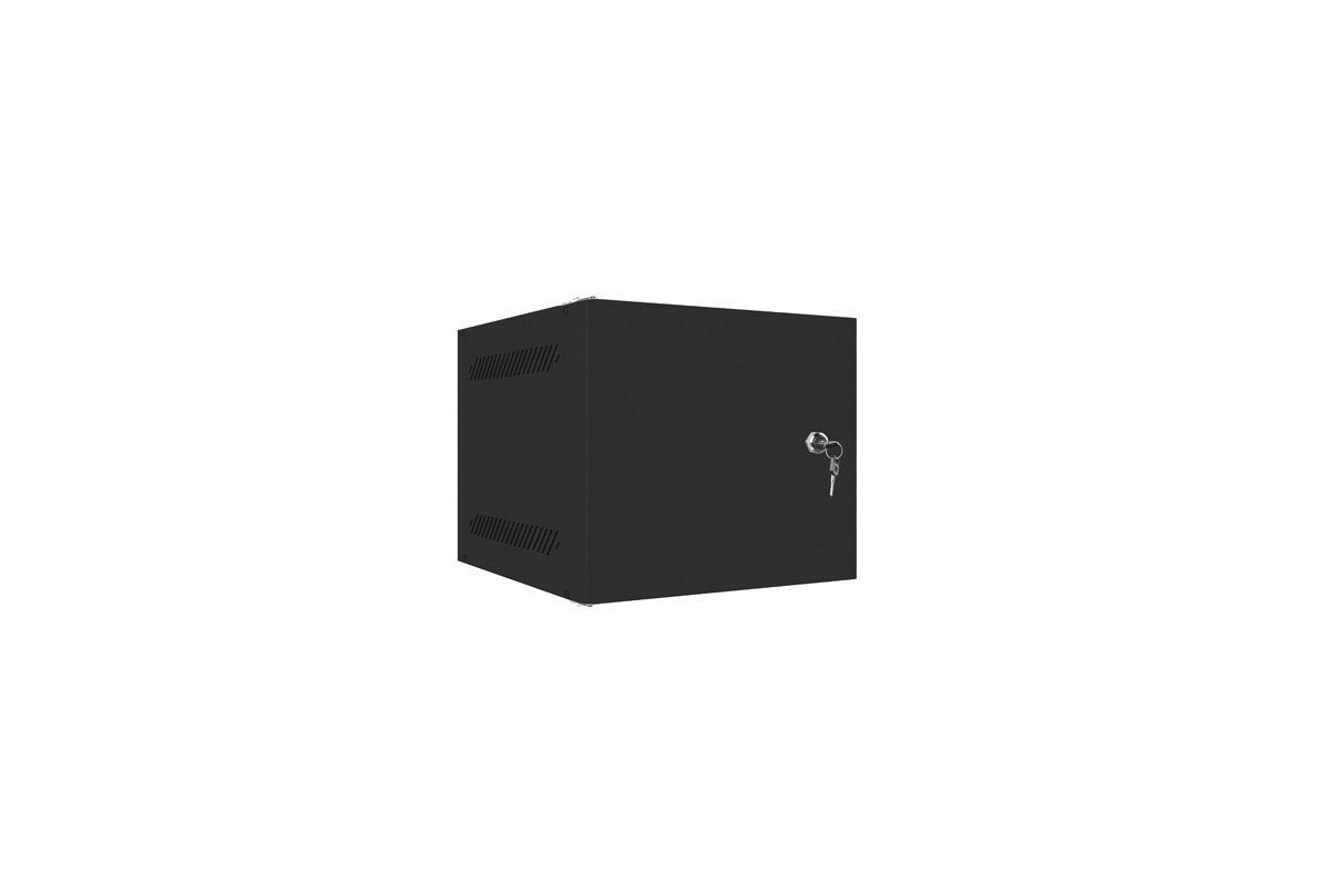 Szafa wisząca rack 10''   6U 280x310mm czarna (drzwi przednie metalowe) Langberg