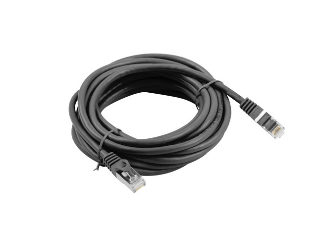 Kabel RJ45/RJ45  5 m    Patchcord  Kategoria 6  Czarny  Lanberg