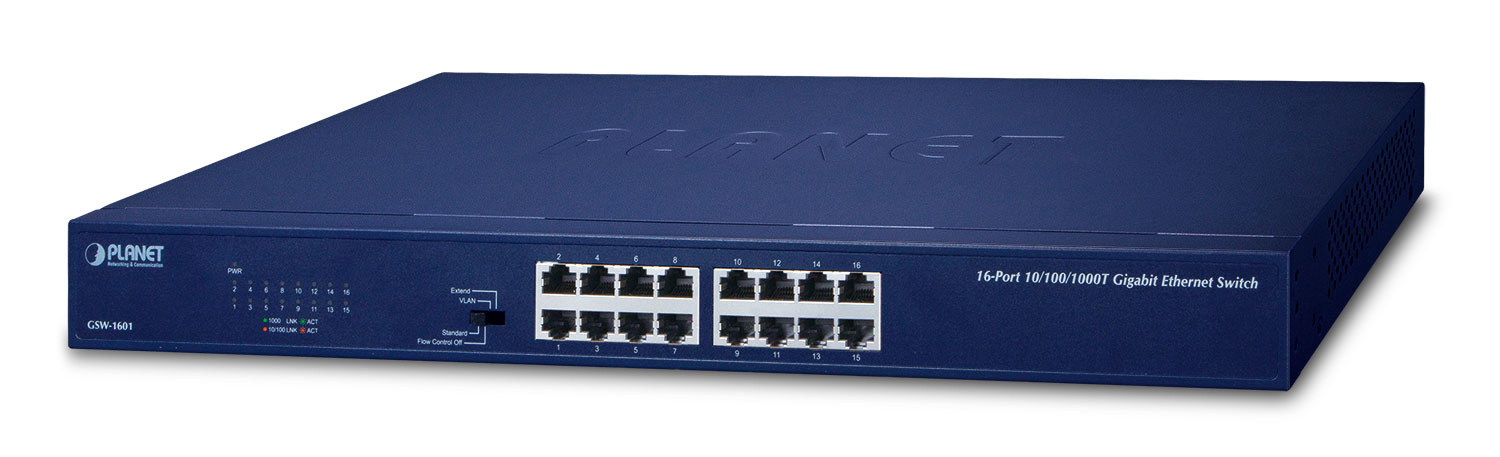 Switch Planet GSW-1601 16x10/100/1000 MB/s  Rack 19"