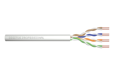 Kabel sieciowy UTP skrętka, Drut 305 m  kat. 5E  CU  Szary  Digitus