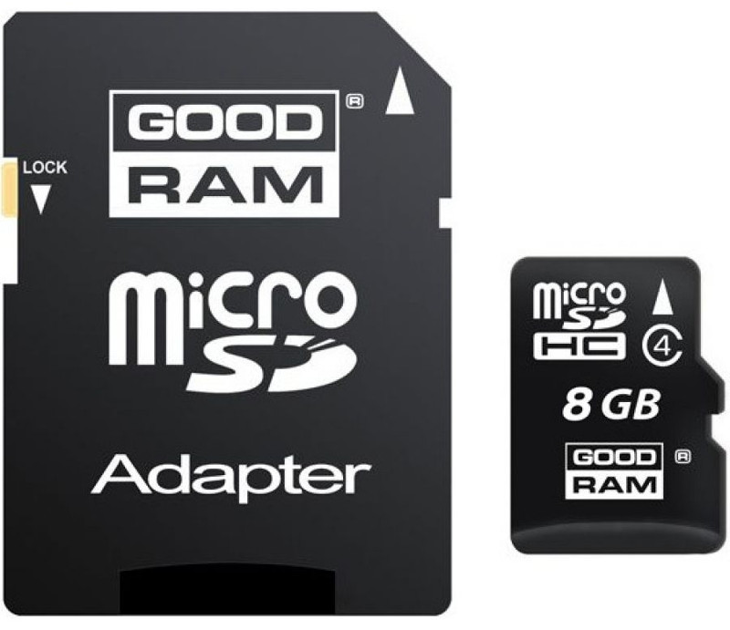 - karta pamieci MicroSD    8GB SDHC  GoodRam + Adapter SD!  100MB/10MB
