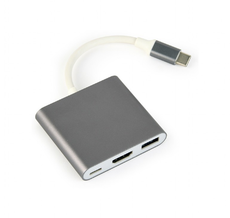 Adapter USB Type-C męski na HDMI żeński + USB 3.0 + USB-C PD  Gembird