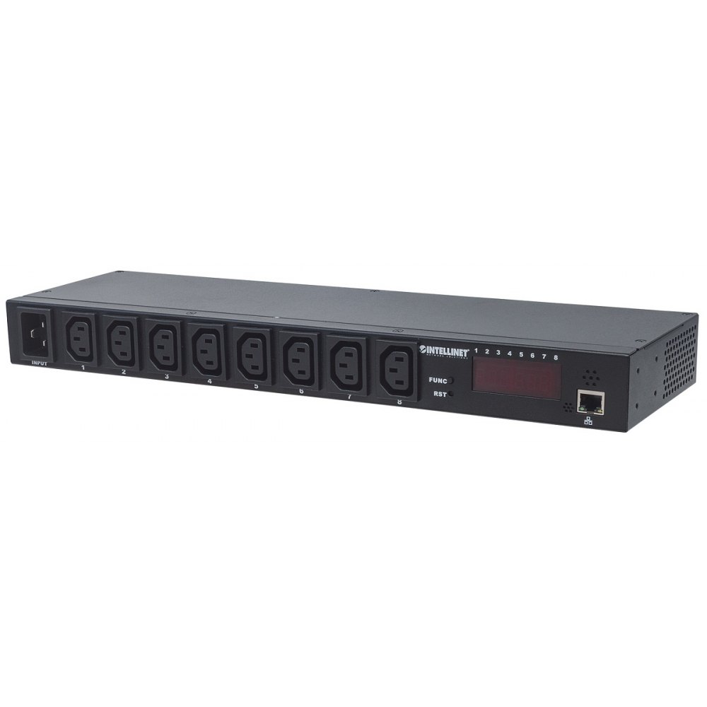 Listwa zasilająca Intellinet rack 19" 1U 250V/16A 8x C13  Zarządzalna Intellinet