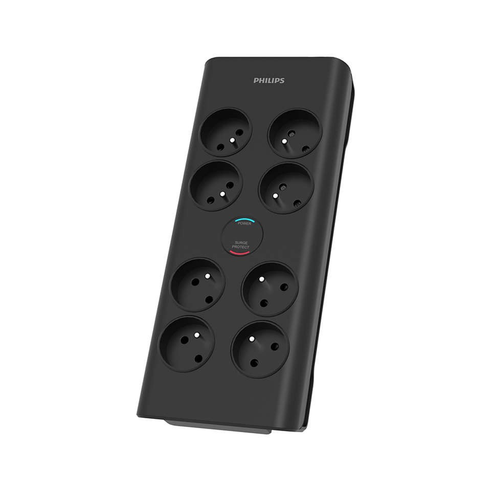 Listwa zasilająca Philips SPN7080BA/60  8 gniazd  2.0m  Czarna