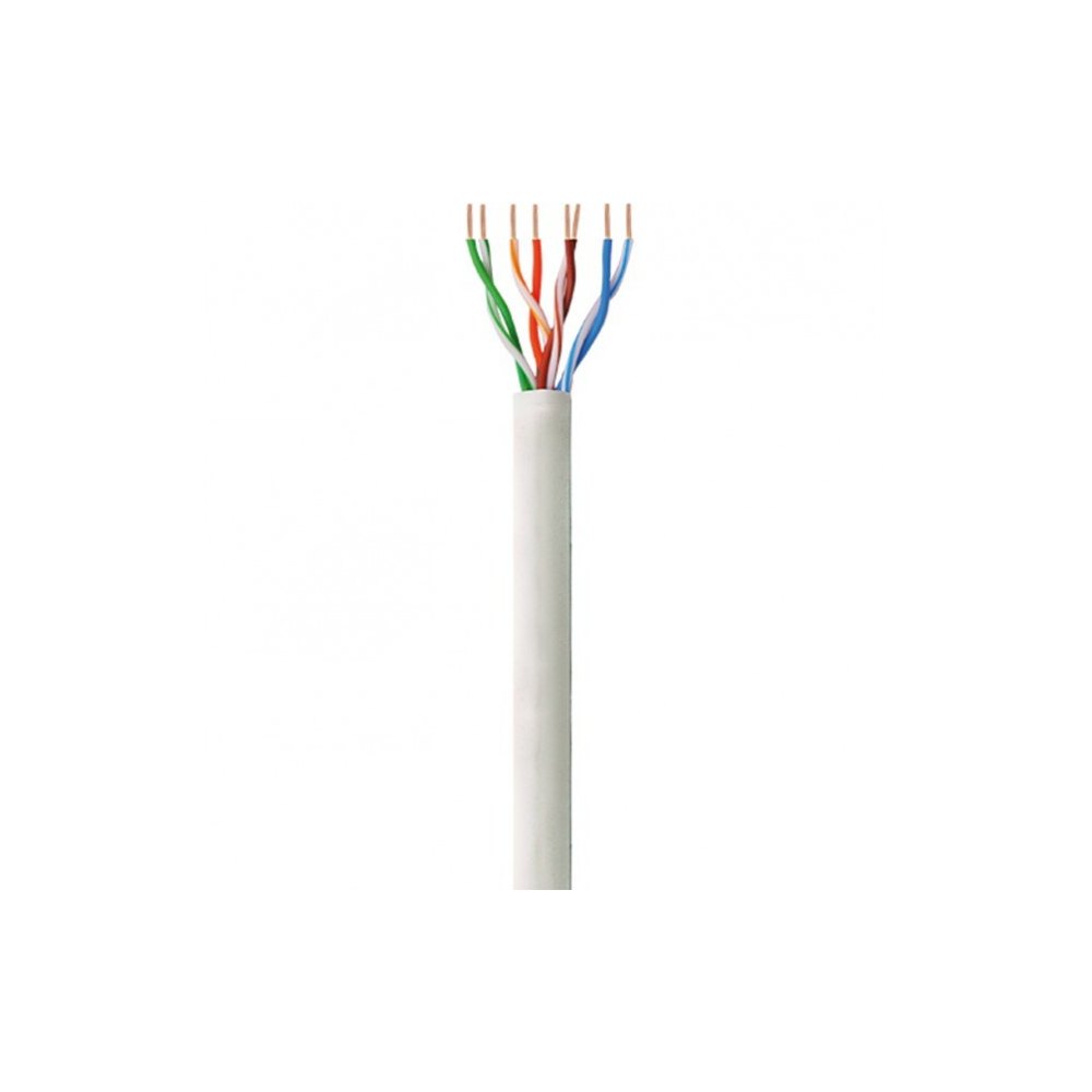 Kabel sieciowy UTP skrętka, Drut 305 m  kat. 5E  CCA  Szary  Techly