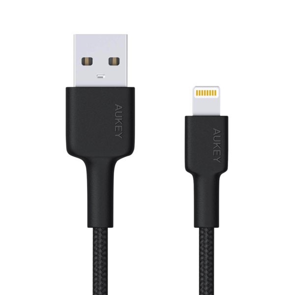 Kabel USB 2.0 na Iphone Lightning  2.0 m  Czarny  MFi  Aukey