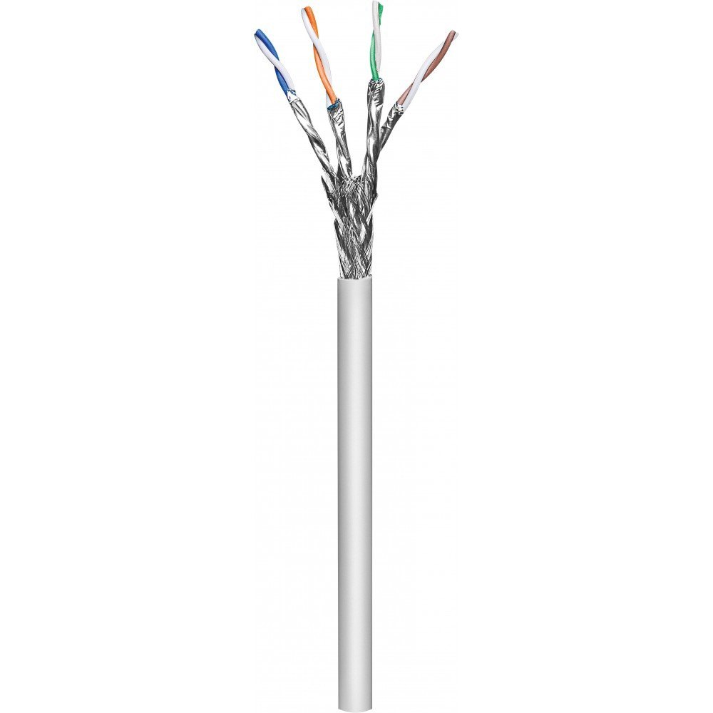 Kabel sieciowy S/FTP skrętka, Linka 305 m  kat. 6a  CU  Szary  Techly