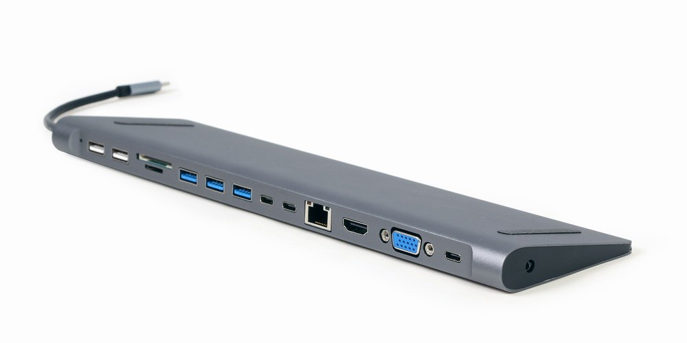 Stacja dokująca do laptopa USB Type-C  4K  1x HDMI 1x VGA 1x Ethernet 2x USB Type-C 3x USB 3.0 2x USB2.0 1x SD Audio 1x USB-C PD 60W  Gembird