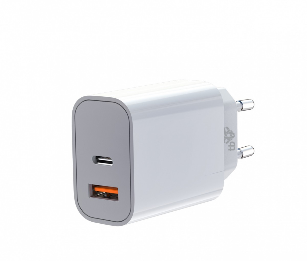 Ładowarka sieciowa  USB  20W  1 x USB Type-C + 1 port USB-A  QC 3.0  TB  Biała
