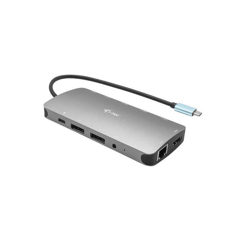 Stacja dokująca do laptopa USB Type-C  4K  2x DisplayPort 1x HDMI 1x Ethernet 2x USB 3.0 1 x Audio 2x USB-C PD 100W  i-tec