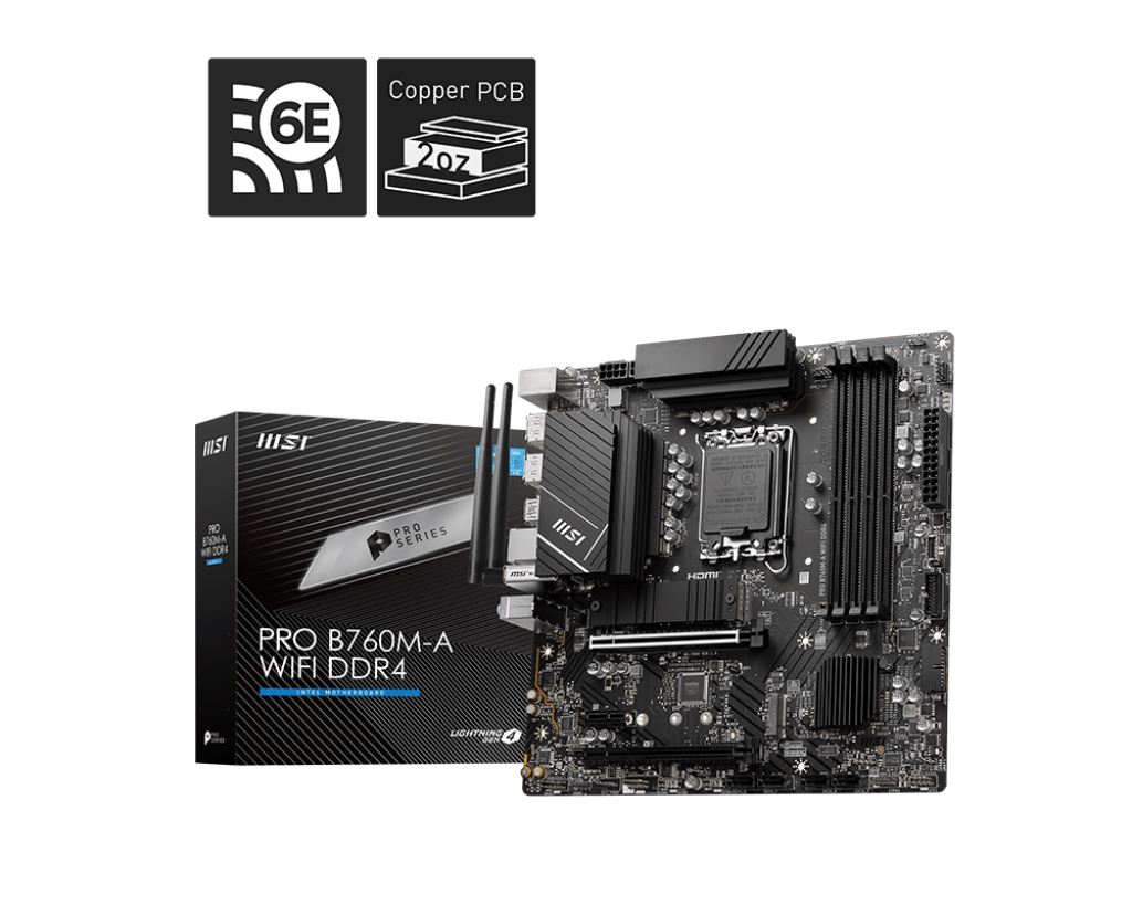 Płyta Socket LGA1700  MSI PRO B760M-A WIFI DDR4
