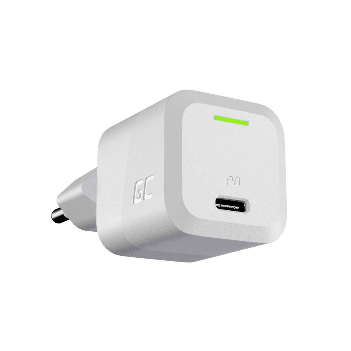 Ładowarka sieciowa  USB  GaN  33W 1 x USB Type-C PD  Green Cell  Biała
