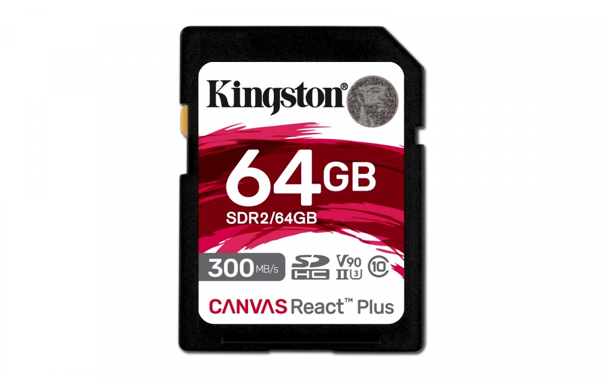 - karta pamieci SD   64GB SDXC  Kingston Canvas React Plus 300MB/260MB