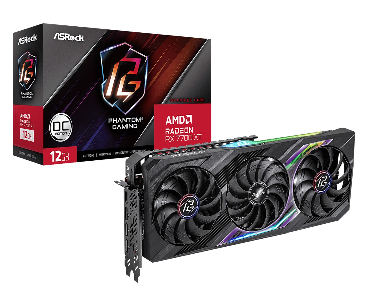 Radeon RX 7700 XT  12GB  ASRock  Phantom Gaming OC