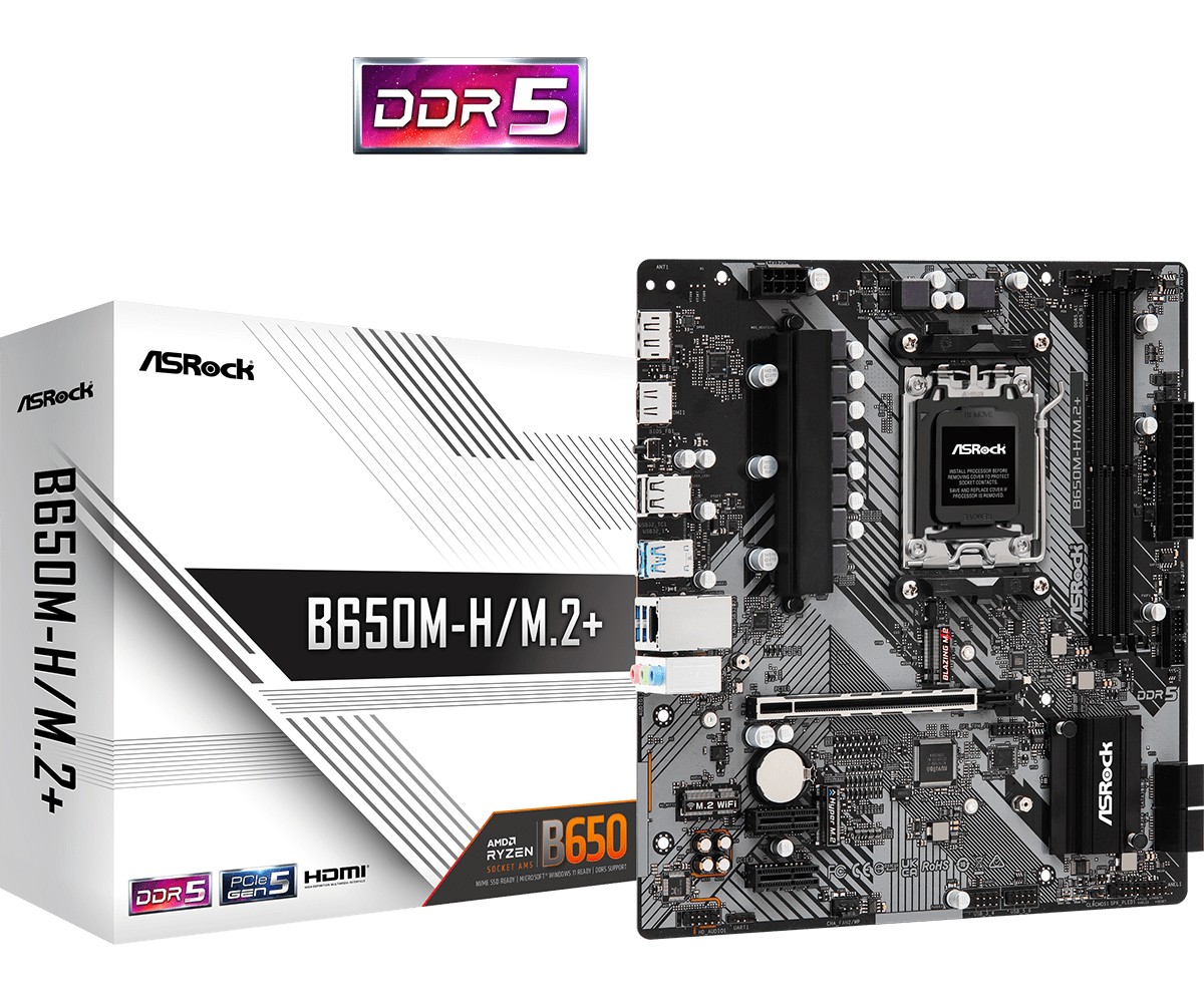 Płyta Socket AM5  ASRock B650M-H/M.2+