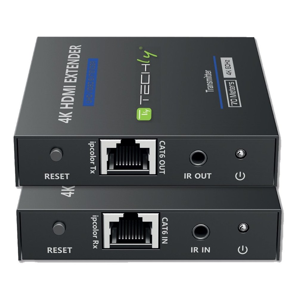 Extender HDMI po skrętce kat6/6a/7 do  70m 4K  Techly