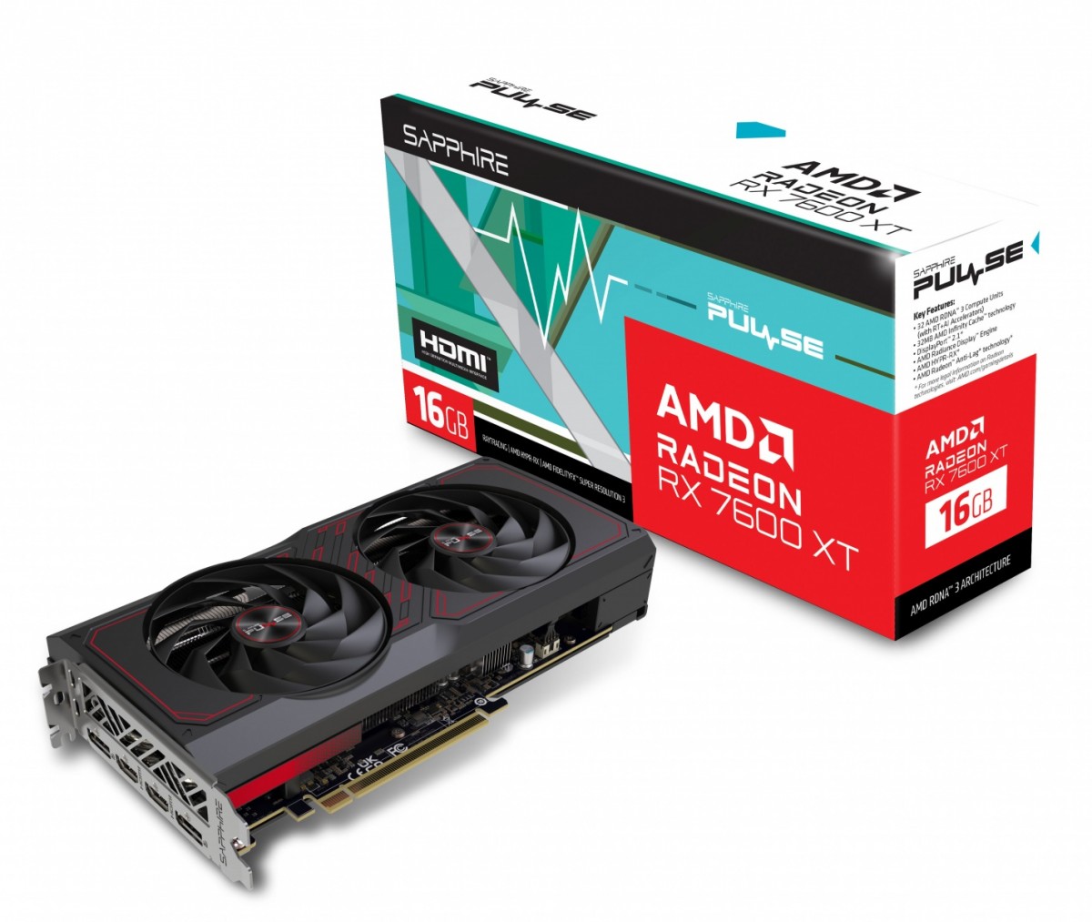 Radeon RX 7600 XT  16GB  Sapphire  Pulse Gaming OC