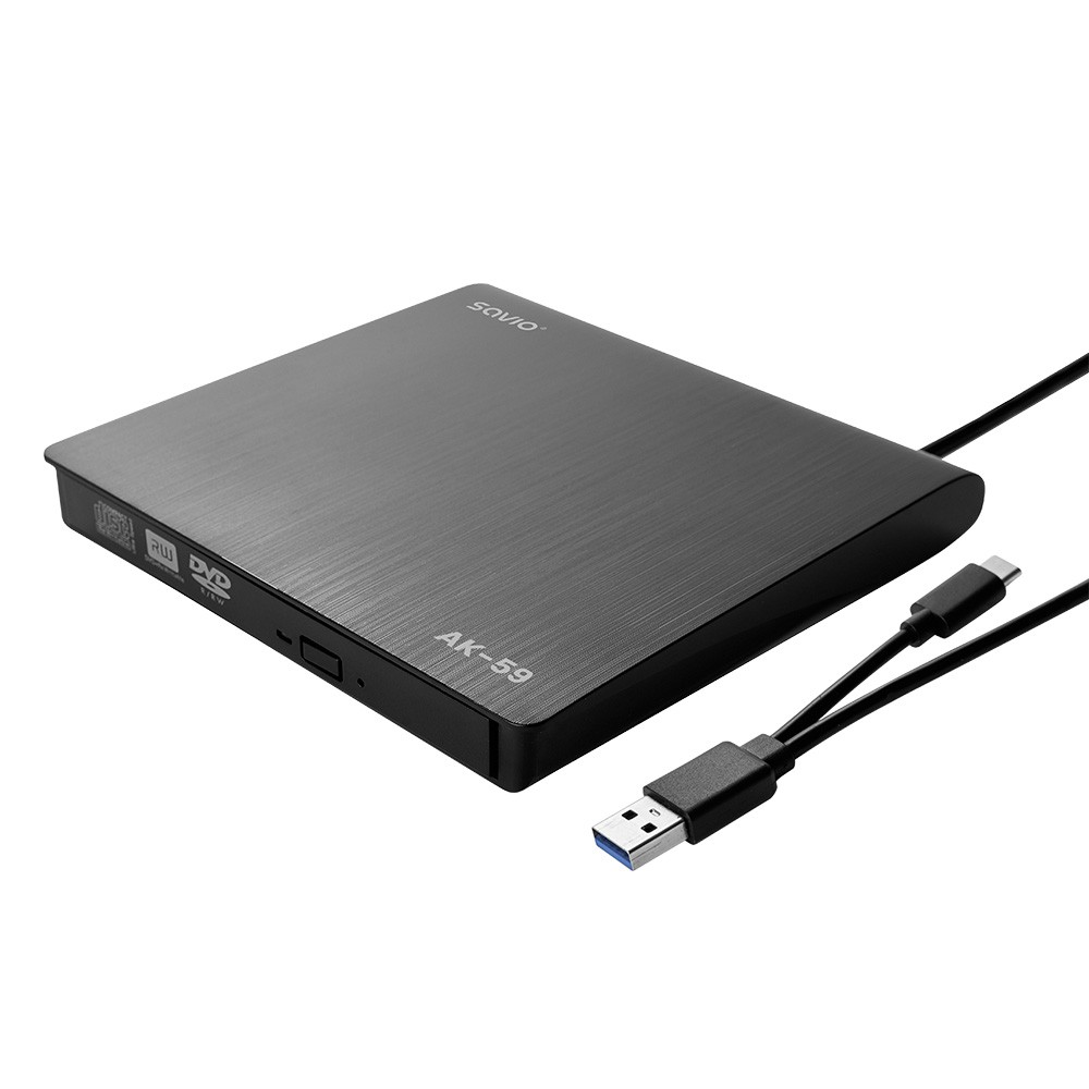 DVD R/RW USB Type-C USB-A  Savio  Czarny
