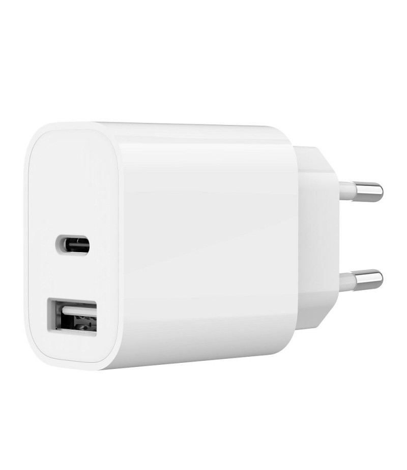 Ładowarka sieciowa  USB  12W  1 x USB Type-C + 1 x USB A  Gembird  Biała