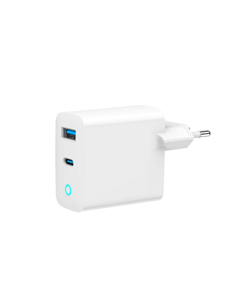 Ładowarka sieciowa  USB  GaN  65W 1 x USB Type-C + 1 x USB A  PD  Gembird   Biała
