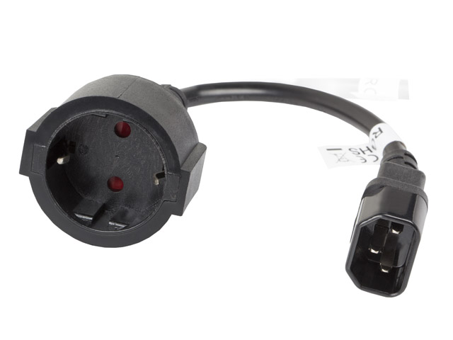 Adapter zasilania IEC 320 C14 na Schuko  0.20m  Lanberg