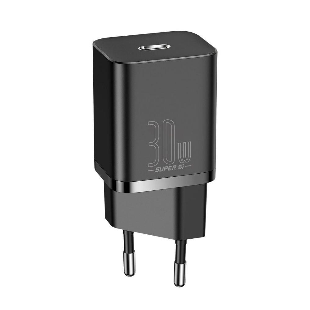 Ładowarka Sieciowa  USB  30W  1 x USB Type-C  QC 3.0  Baseus  Czarna