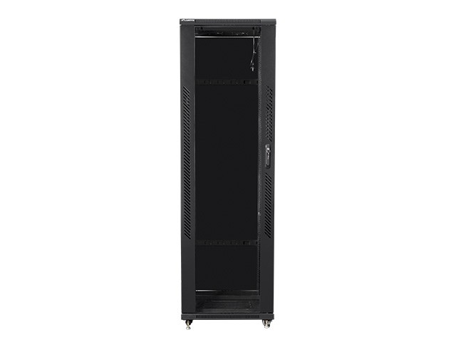 Szafa stojąca rack 19" 42U 600x600mm czarna (drzwi przednie szklane)  Lanberg