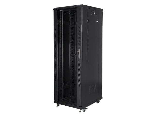 Szafa stojąca rack 19" 37U 600x800mm czarna (drzwi przednie performowane)  Lanberg