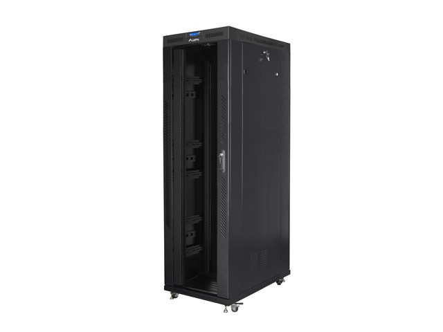 Szafa stojąca rack 19" 42U 800x1200mm czarna (drzwi przednie szklane) LCD  Lanberg