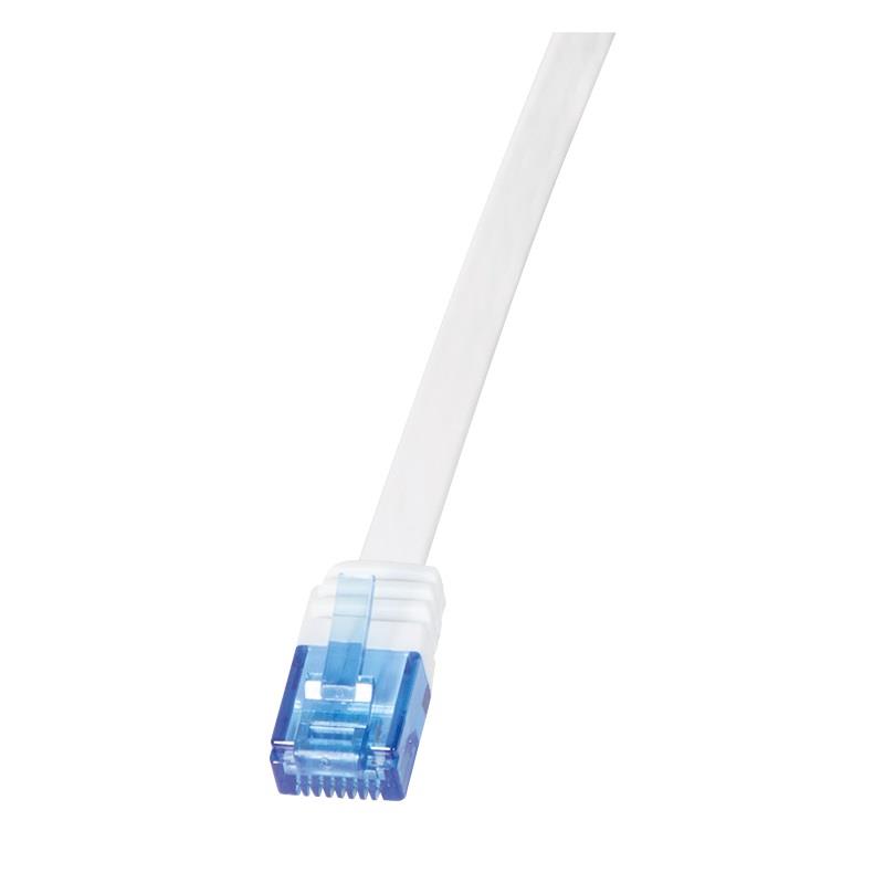 Kabel RJ45/RJ45  0.5 m    Patchcord  Kategoria 6  Biały  SlimLine  Płaski  LogiLink