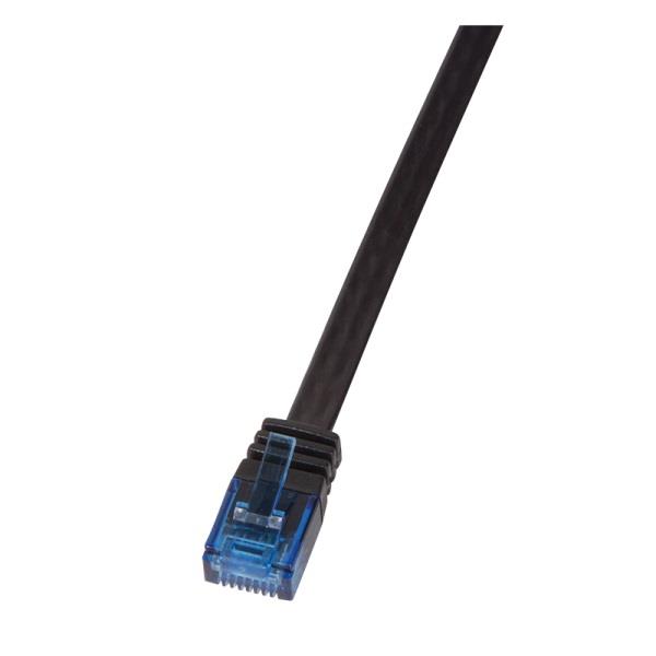 Kabel RJ45/RJ45 10 m    Patchcord  Kategoria 6  Czarny  SlimLine  Płaski  LogiLink