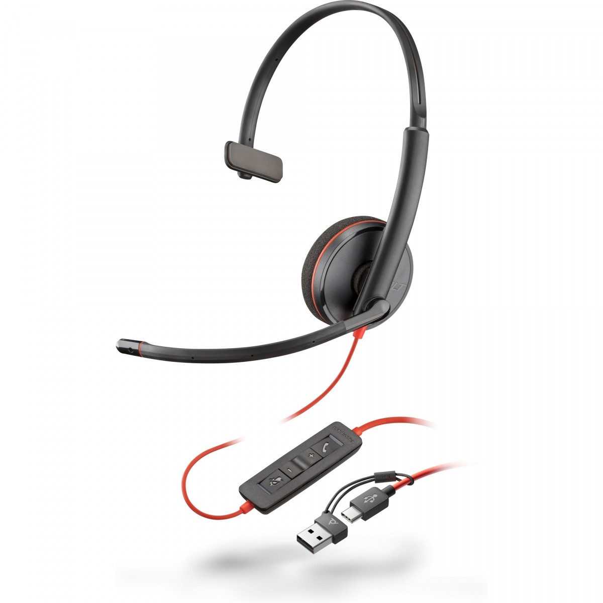 Słuchawka Poly Blackwire 3210 USB-C + USB-C/A Adapter
