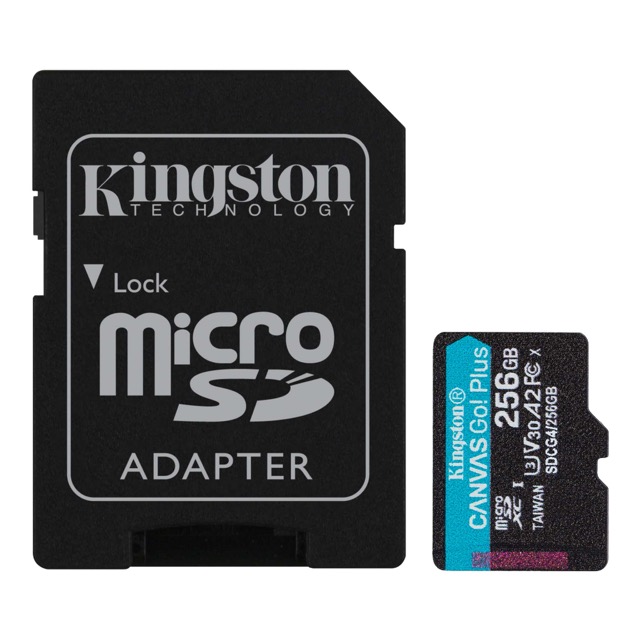 - karta pamieci MicroSD  256GB SDXC  Kingston Canvas Go! Plus 200MB/160MB + Adapter SD!