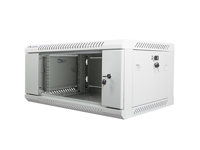 Szafa wisząca rack 19''   4U 600x450mm szara (drzwi przednie szklane) Langberg