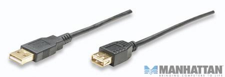 Kabel USB 2.0  A/B 5.0 m  Manhattan Srebrny